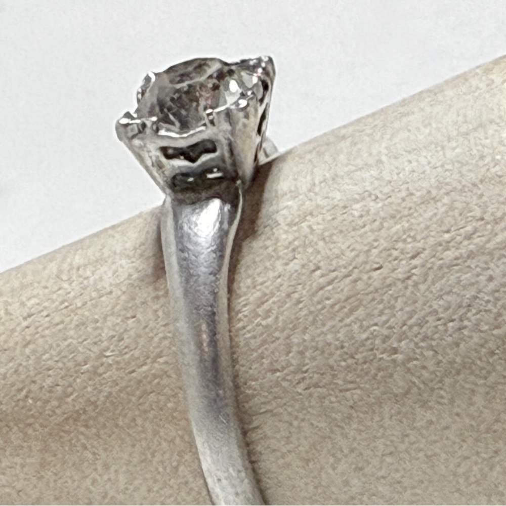 Sterling Silver Ring With Clear Solitaire Gemston… - image 6